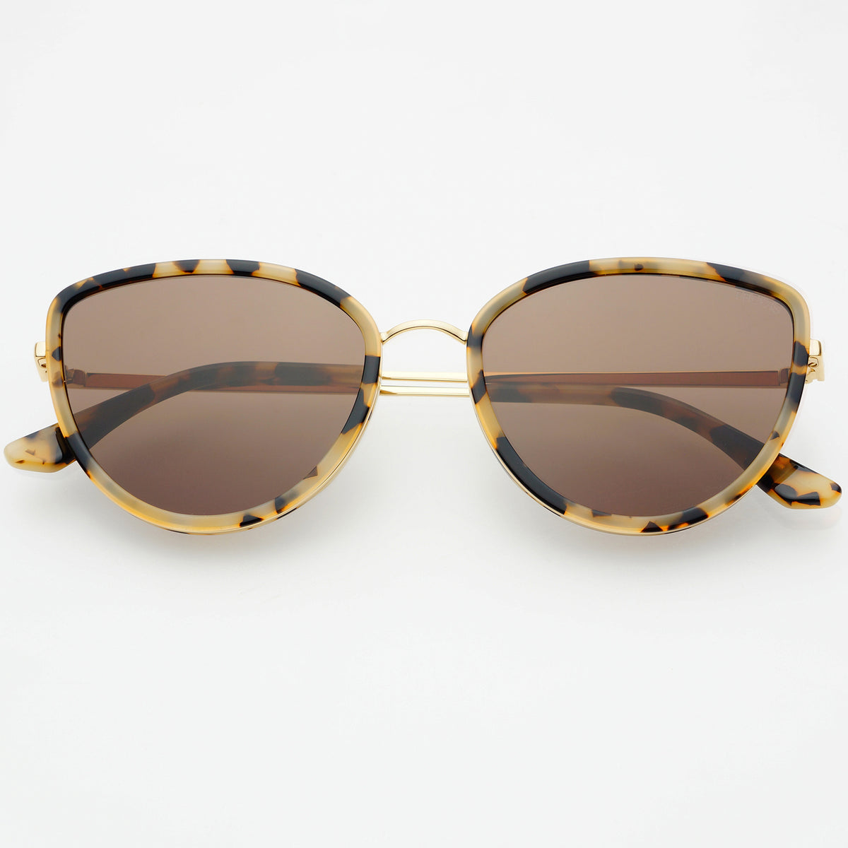 Cat Eye Gold Trim Black with Brown Lenses Sunglasses Chic Cat Eye Sunglasses | Polarized | UV400 Protection  main image 2