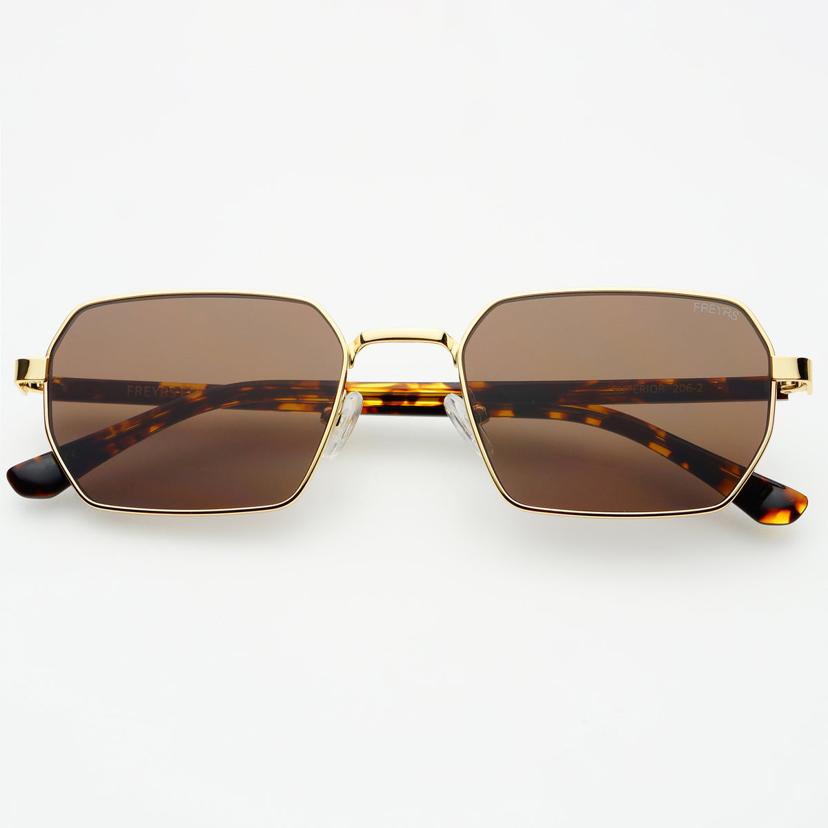 FREYRS Gold and Brown Sunglasses Freyrs Bon Chic Oversized Acetate Sunglasses – Social Threads main image 2