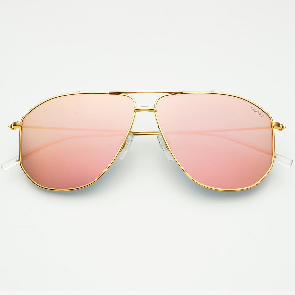 Frame of Reference Rose Gold Mirrored Aviator Sunglasses