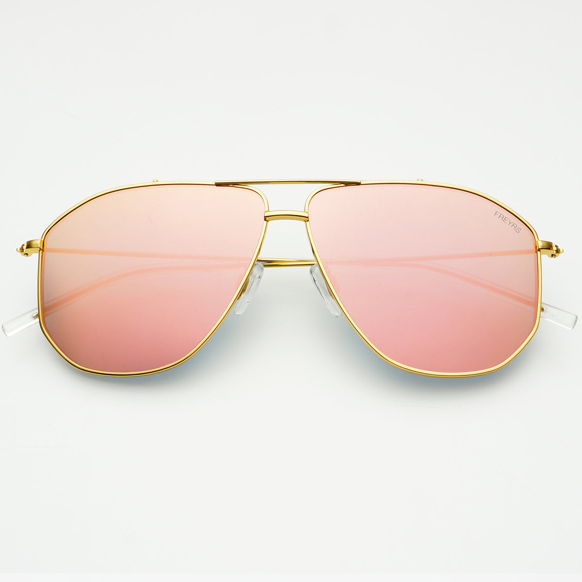 Barry Pink Mirrored Womens Gold Aviator Sunglasses by FREYRS Eyewear