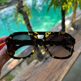 Gray Pearl Voyager Oversized Aviator Sunglasses main image 1
