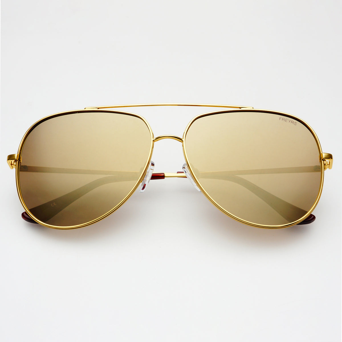Max Large Aviator Sunglasses Gold Mirrored Mens Womens