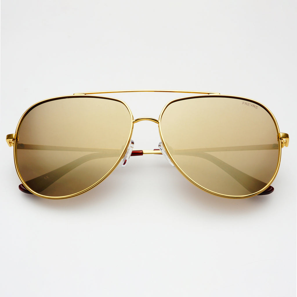 Womens Max Mirrored Large Gold Aviator Mens Sunglasses