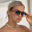 FREYRS SUNGLASSES - BILLIE - TORTOISE/GREEN main image 1