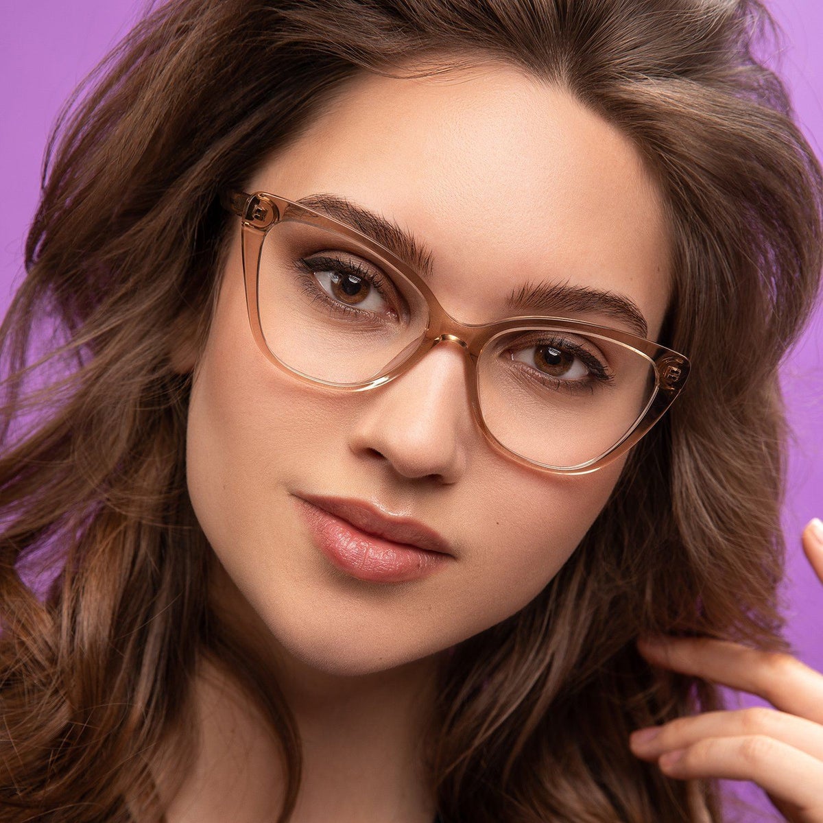 Brown cat eye glasses best sale