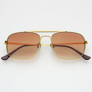 Aviator-style gold-tone sunglasses